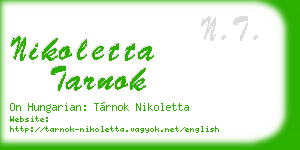 nikoletta tarnok business card